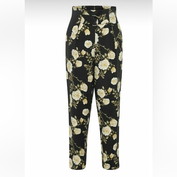 SHEIKE Antique Rose Black Floral Office High Waisted Pants NWT RRP$119.95 - Picture 2 of 12